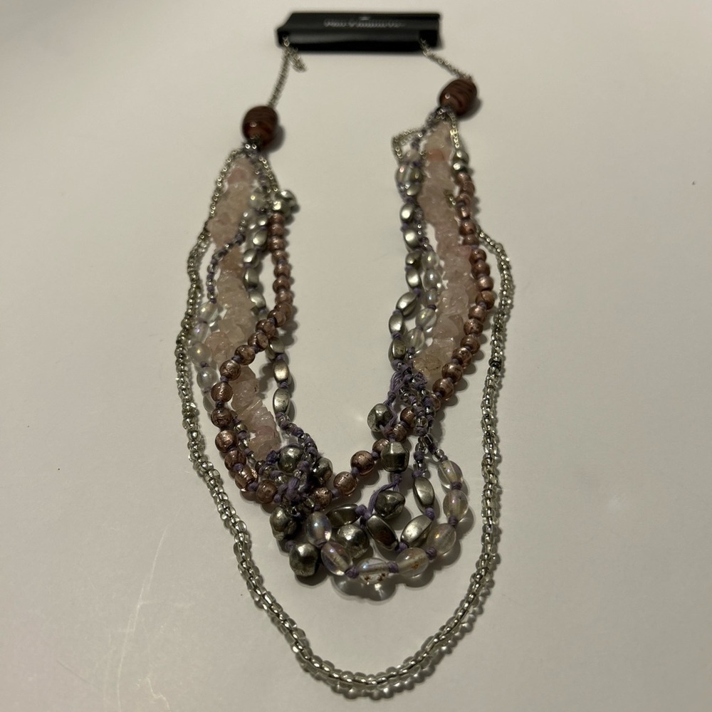 PIER 1 Long Layered‎ Bead and  Crystal Necklace